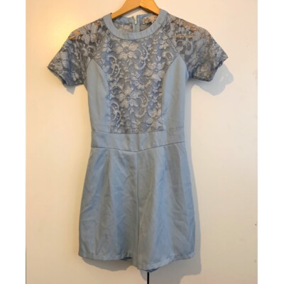 New Look Cameo Rose Baby Blue Lace Size Will Fit Worn  UK