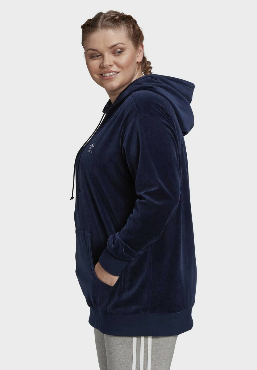 adidas originals velour trefoil overhead hoodie