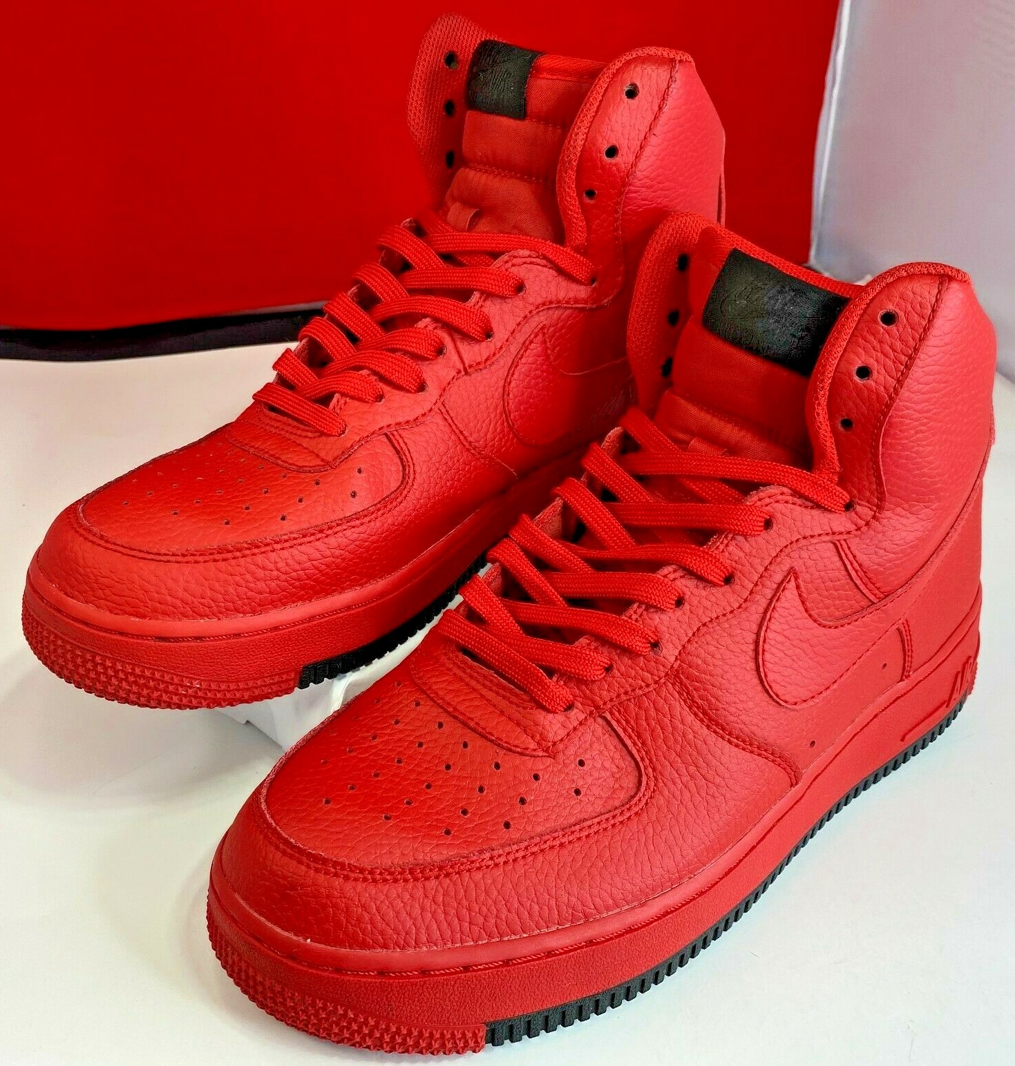 Size 9 - Nike Air Force 1 High University Red Black 2019 for sale online |  eBay