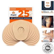 25 Pack Waterproof Adhesive Patches for Dexcom G7 & Stelo - Tan, Hypoallergenic