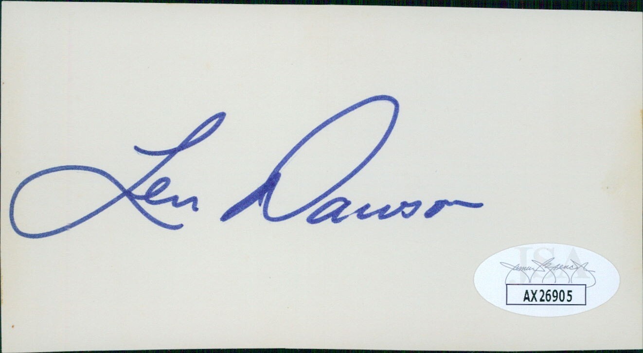 Len Dawson Autographed Signed Green Bay Packers 2.25x4.5 Cut Card JSA Authenticated 