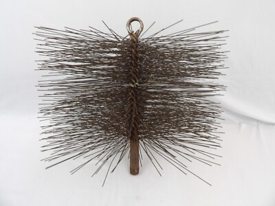 Estate Find VTG Square Metal Chimney Brush 10'' with box NO Extension Pole Incld