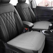 2pcs Car Front Seat Covers Breathable Leather Protector Pad Cushion Universal