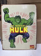 The Incredible Hulk Marvel Comic Retro Tin Sign 12.5" x 16" Made in the USA