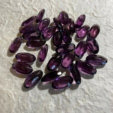 A200 14x7mm amethyst oval glass jewels, faceted front/back, unfoiled 30