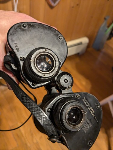 Bausch & Lomb USMC Mk-28 1944 (Contract Date) 7x,50 Binocular w/HOOD Strap - Picture 8 of 10