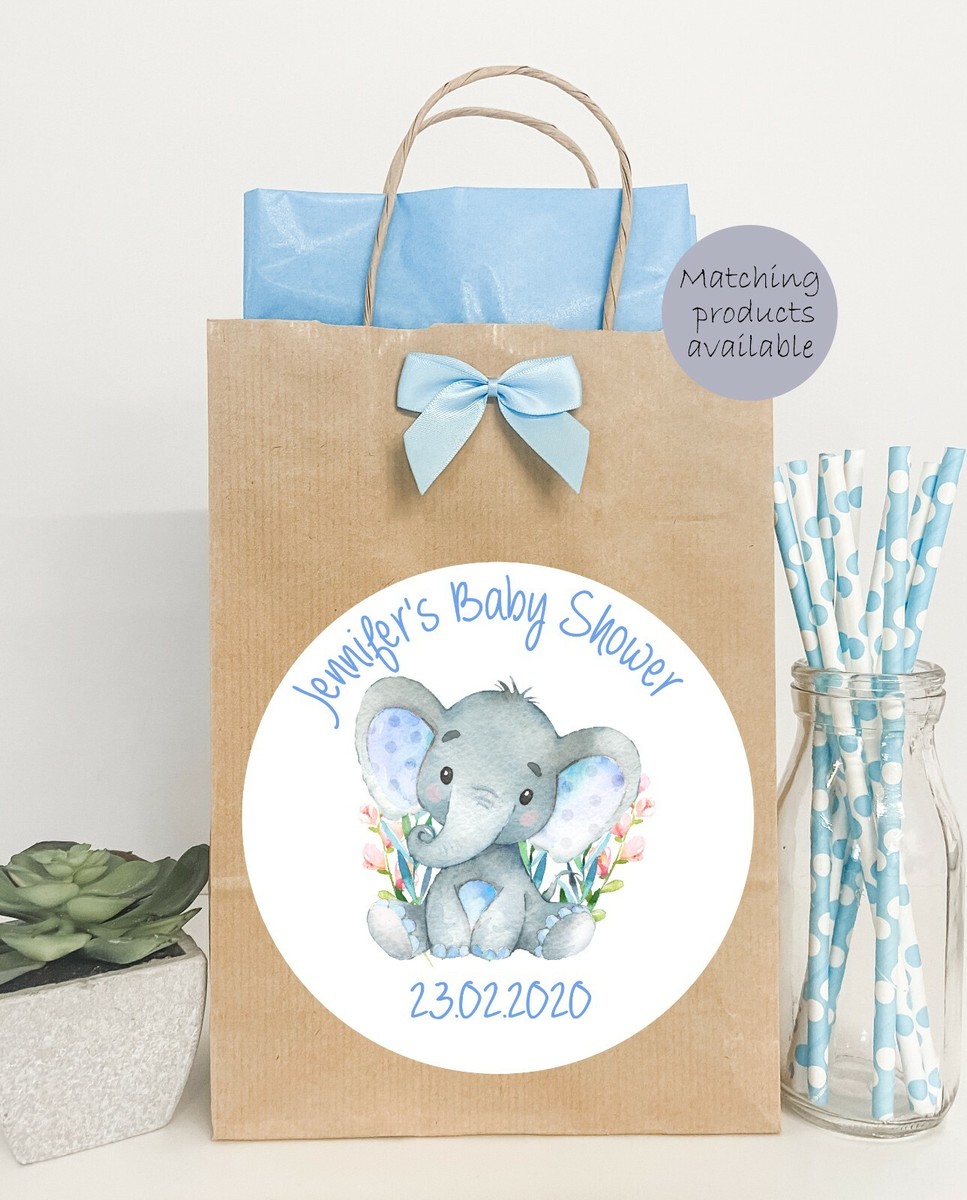 Elephant Baby Shower Treat Bags – Personalised Favours (10) – Confites UK - View #7