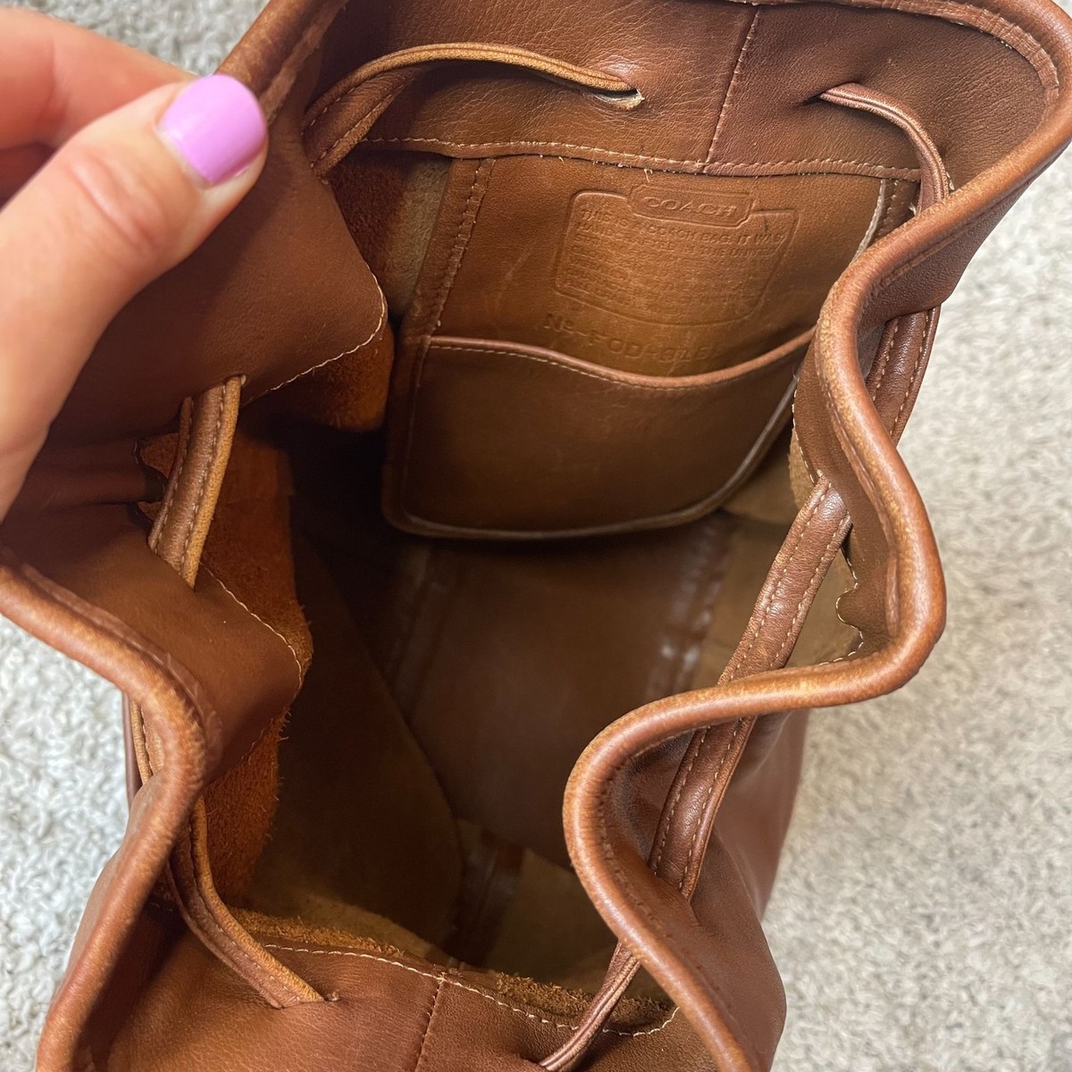 Coach Vintage 9165 Legacy Brown Leather Drawstring Bucket Bag