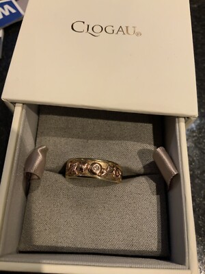 9ct Welsh Gold CLOGAU Dathlu Diamond Ring UK Size O Boxed Just