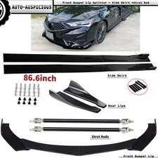 For Acura ILX TLX US Front Bumper Lip Splitter + Side Skirt +Strut Rod