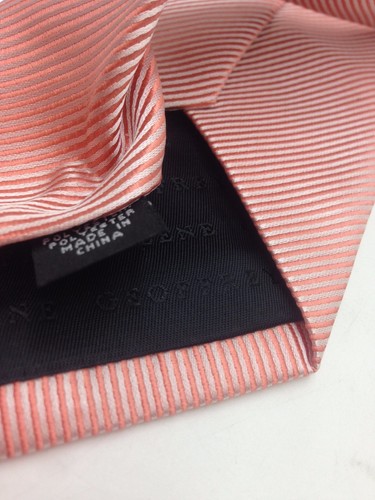 $95 Geoffrey Beene Mens Pink Solid Neck Tie Dress Skinny Classic Necktie 58x3.25 - Picture 4 of 5