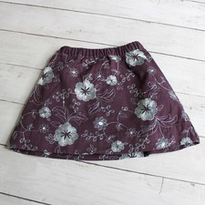Old Navy Vintage Baby Girl's Floral Skirt 12 18 Months Purple Blue Embroidered
