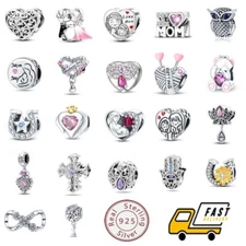 KUNSIR 925 Sterling Silver DIY Charms Family & Friends Beads For Bracelet Charms