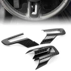 Carbon Fiber Black Steering Wheel Cover Trim Interior For Ford Mustang 2015-2022