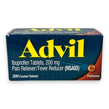 Advil Ibuprofen Tablets, 200 mg Pain Reliever/Fever Reducer (200 Tablets)