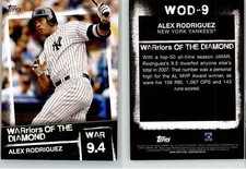 Alex Rodriguez 2020 Topps WARriors of the Diamond WOD-9 Yankees