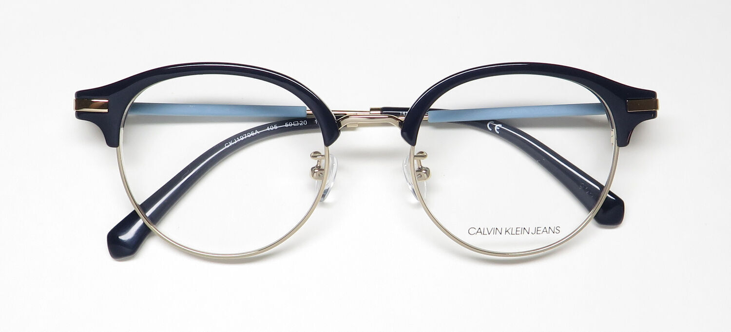 NEW CALVIN KLEIN JEANS 19706A EYEGLASS FRAME ROUND 50-20-145 METAL & PLASTIC