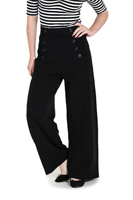 Hell Bunny Hose Carlie Swing Trousers Retro Marlenehose Vintage High Waist 40er