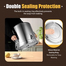 33L Airtight Rice Bucket 304 Stainless Steel Canister Food Storage Containers