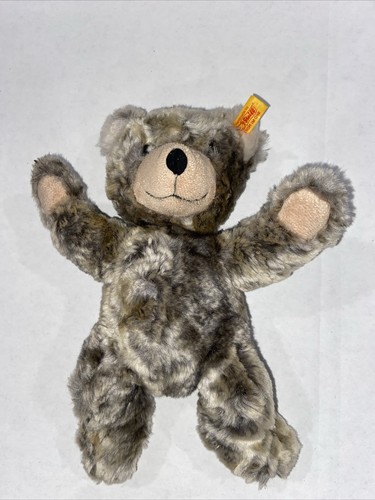 Steiff Lommy Teddy Bear Plush  Stuffed Animal Gray Beige EUC 109911