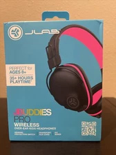 JLab JBuddies Pro Over-Ear Bluetooth Wireless Kids' Headphones - Black/Pink