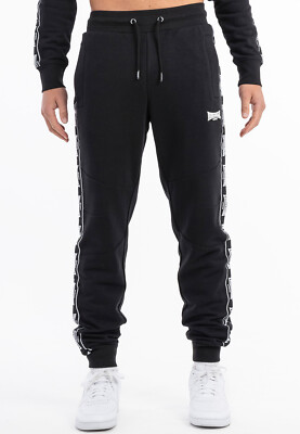 LONSDALE Joggingpants  Tenston  | Black | Herren Jogger Schwarz mit Streifen