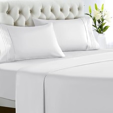 Lux Decor Collection Bed Sheet Set 4 Piece Bed Sheets - Brushed Microfiber -
