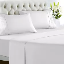 Lux Decor Collection Bed Sheet Set – 4 Piece Bed Sheets - Brushed Microfiber - (