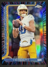 2025 Topps Chrome Football NFL Chargers Justin Herbert Neon Pulse Refractor