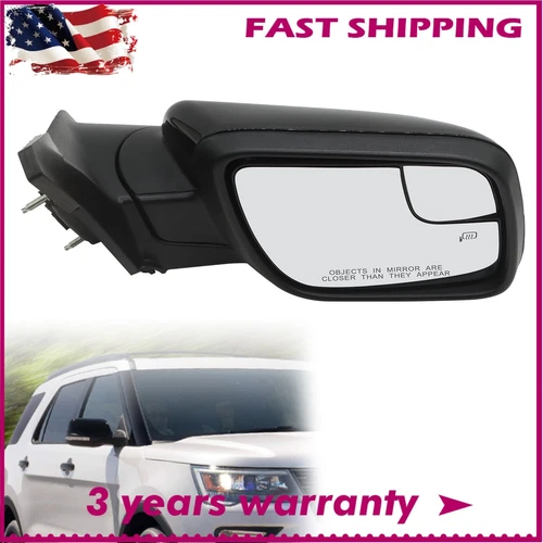 Heated For 2016-2019 Ford Explorer Passenger Side  Mirror Puddle Spotter  7 Pin