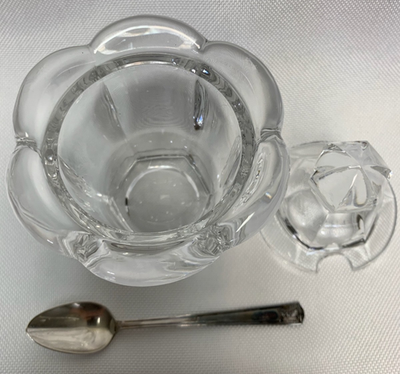 Baccarat France Crystal Jam Jar Jelly Honey Mustard Glass No