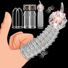 Waterproof-Finger-Sleeve-G-Spot-Dildo-Penis--Adult-Women-Vagina-Massage