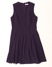 CALVIN KLEIN Womens Sleeveless A-Line Dress US 10 Large Navy Blue CA14