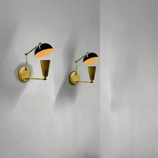 Metal Wall Sconce Mid Century 1950's Italian Light Brass Beautiful Stilnovo Lamp