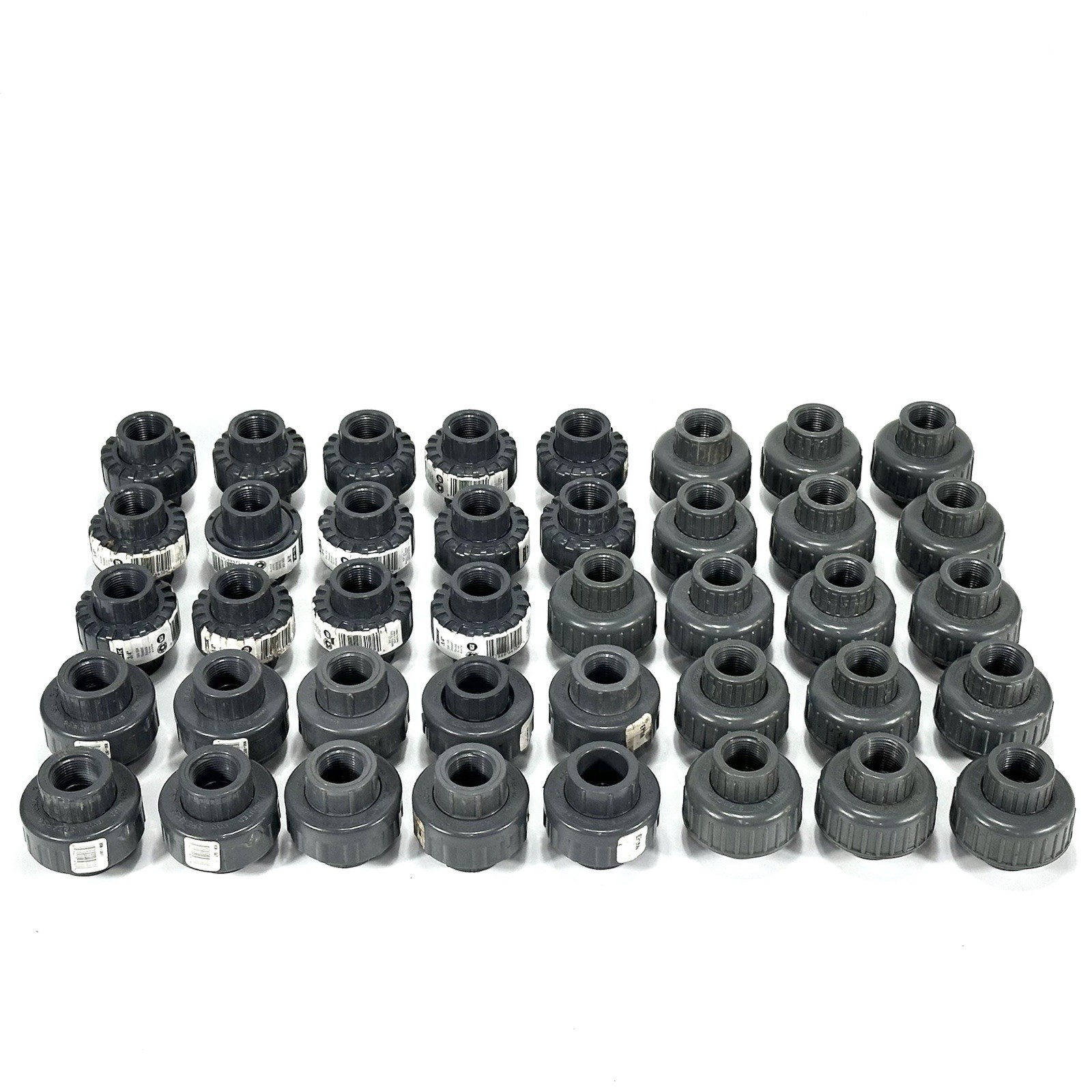 Lot of 40 3/4" Schedule 80 PVC Threaded Union Fittings B&K Spears Charlotte NOS