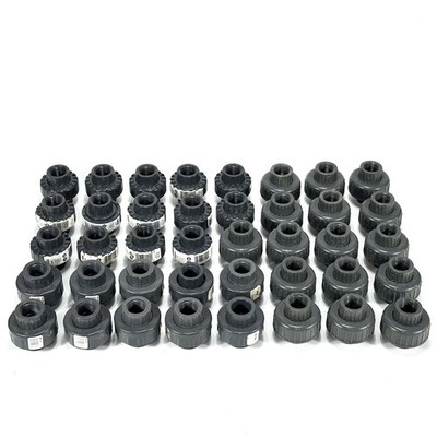 Lot of 40 3/4'' Schedule 80 PVC Threaded Union Fittings B&K Spears Charlotte NOS