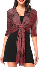 Glitzer Stola Damen,Glänzendes Metall Schal Stola Damen,Stola für Abendkleid,Sto