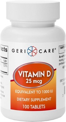 GeriCare Vitamin D 25mcg Tablets, Promotes Healthy Bones & Immune Support, Dieta