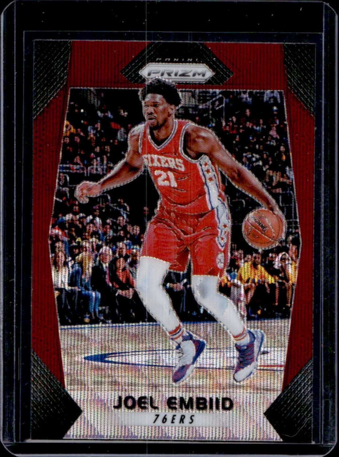 2017-18 Prizm Joel Embiid Prizms Ruby Wave #2 76ers