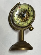 Spinning Globe Gold Desk Mechanical  Watch Collectible