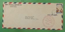 DR WHO 1959 LIBERIA TRACTOR ADVERTISING AIRMAIL TO USA R55090