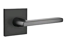Emtek 5210HLOLHUS19 Privacy Square Rosette Helios Lever LH Flat Black