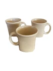 3 Fiesta HLC D Handle Coffee Mugs 12 oz Java Cream Laughlin Square Bottom Linen