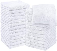 Utopia Towels Cotton White Washcloths Set - Pack of 24 - 100 Ring Spun Cotton,