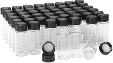 50 Pack 10ml Clear Glass Sample Vials Liquid Sampling Bottles with Screw Caps