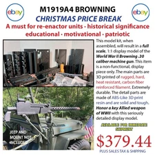 M1919A4 Full Size Browning .30 cal Machine Gun Display Kit