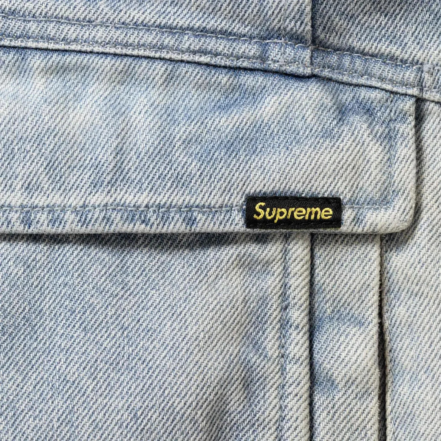 769877 Supreme Reversible Faux Fur Hooded Work Jacket Denim image 6