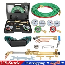 Gas Welding Cutting Torch Kit Oxy Acetylene Oxygen Brazing Set Victor Type 17Pcs