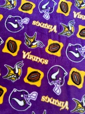 NFL Minnesota Vikings All Over Licensed Fleece Fabric Purple SOLD BY THE YARD