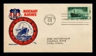 DR JIM STAMPS US COVER WWII MERCHANT MARINE FDC KEN BOLL CACHET CRAFT